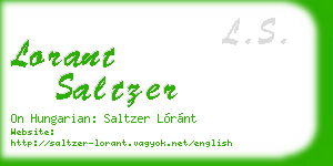 lorant saltzer business card